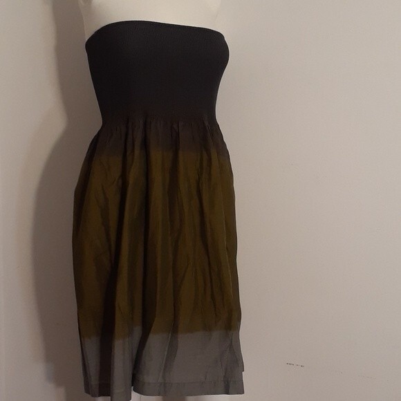 W by worth cotton dress. 2 p skirt brown gray xs s skirt or dress sundress - Picture 2 of 9